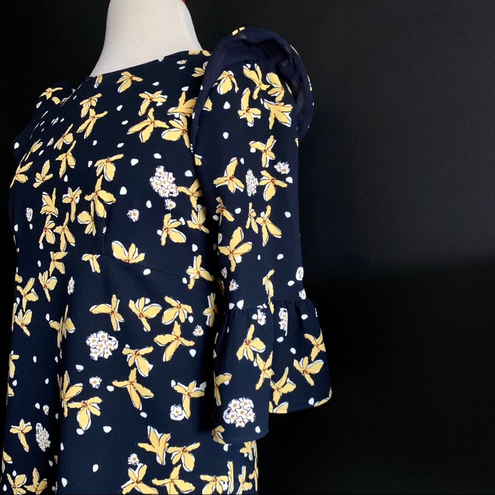 NWOT Zara Basics Bell Sleeve Floral Print Dress - Picture 4 of 10